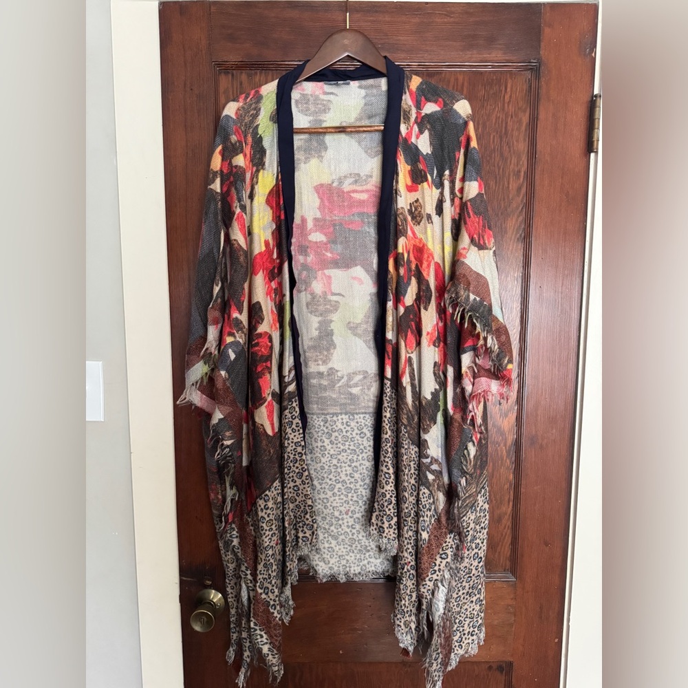 Anthro floral & animal print duster (kimono)